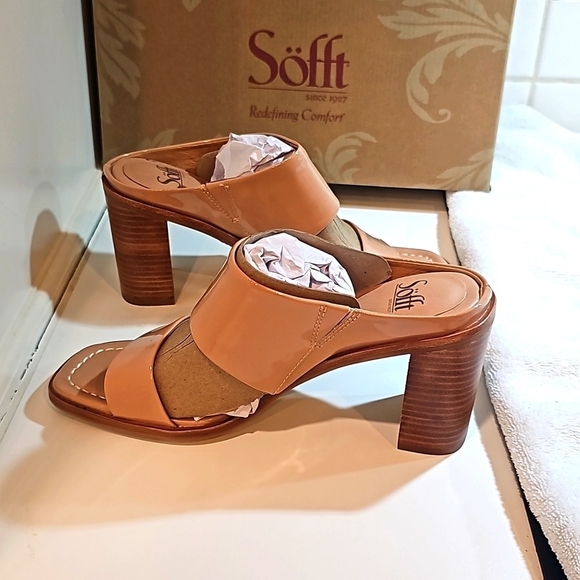 NWT Sofft Sheila Sandal 3 1/4" blocked heel, angled square toe. Pink Rose  9M - Picture 5 of 8